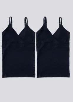Seamless Nursing Crossover Cami Black 2-Pack Bundle
