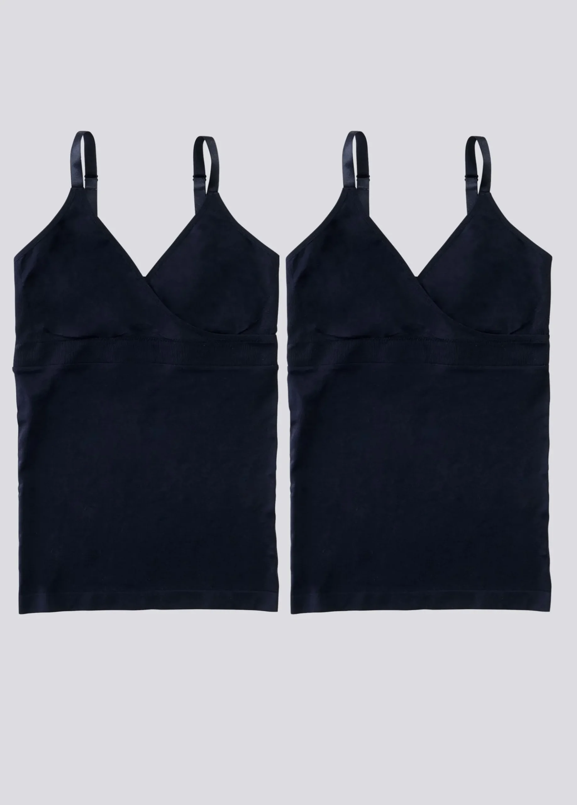 Seamless Nursing Crossover Cami Black 2-Pack Bundle