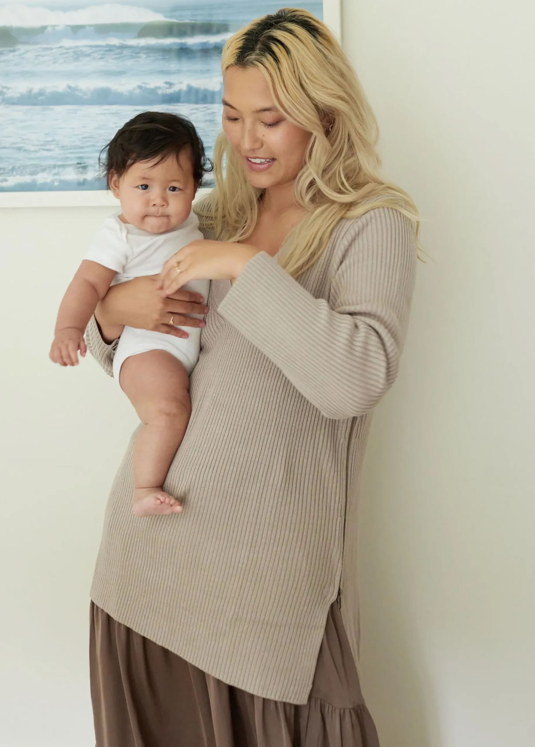 Side Zip Maternity + Nursing Sweater
