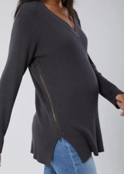 Side Zip Maternity + Nursing Sweater