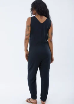 Sleeveless Zip Front Maternity Jumpsuit