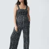 Smocked Bodice Maternity Jumpsuit