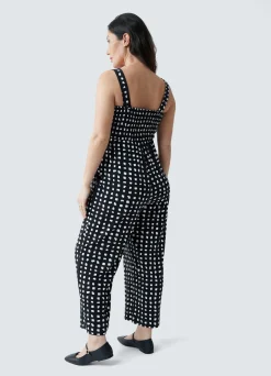 Smocked Bodice Maternity Jumpsuit