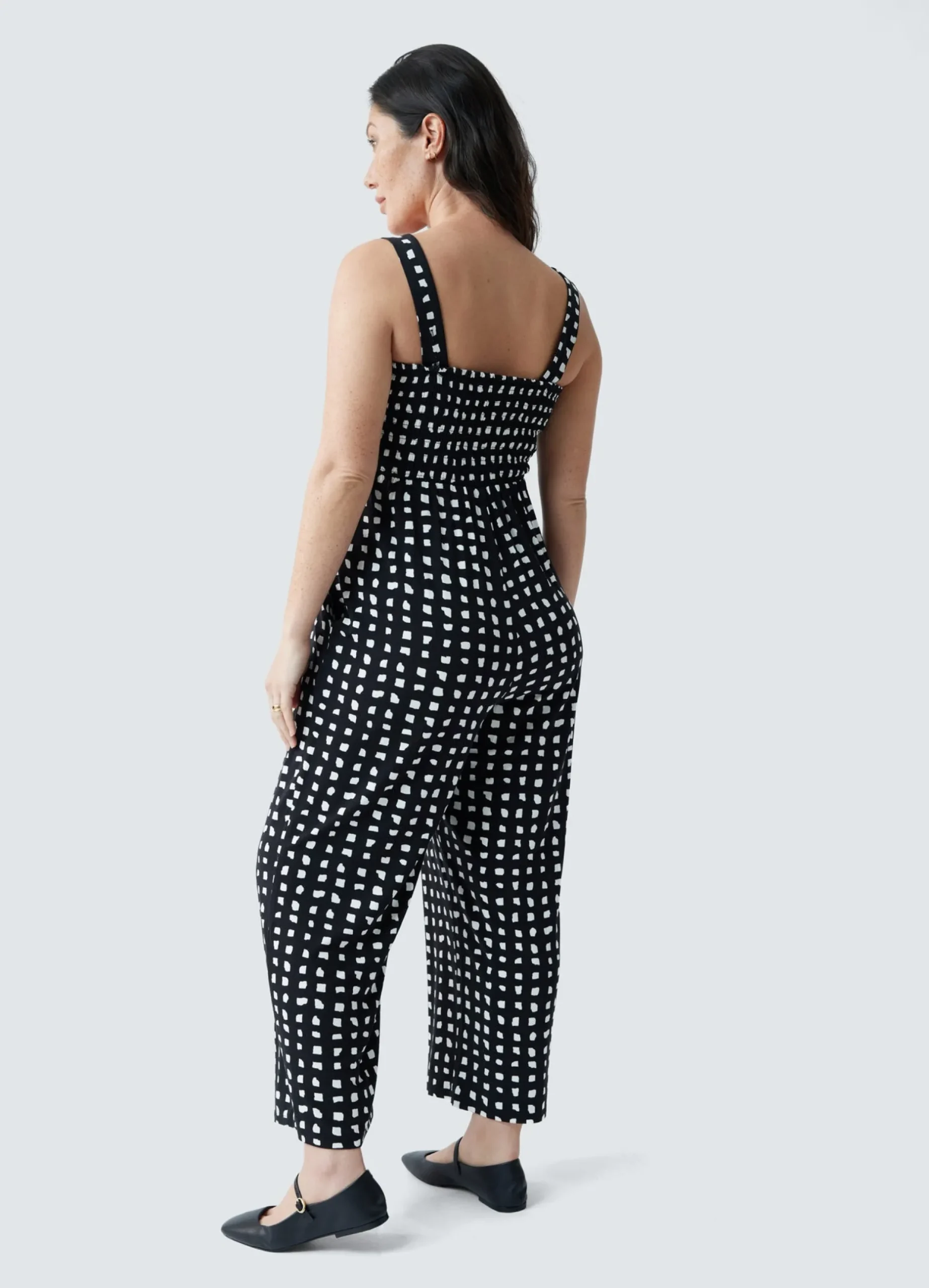 Smocked Bodice Maternity Jumpsuit