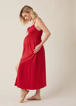 The Amalfi Maternity Midi Strappy Dress