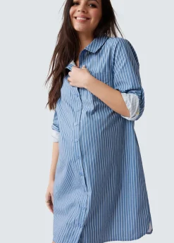 The Dad Maternity Poplin Shirt Dress