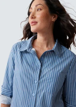 The Dad Maternity Poplin Shirt Dress