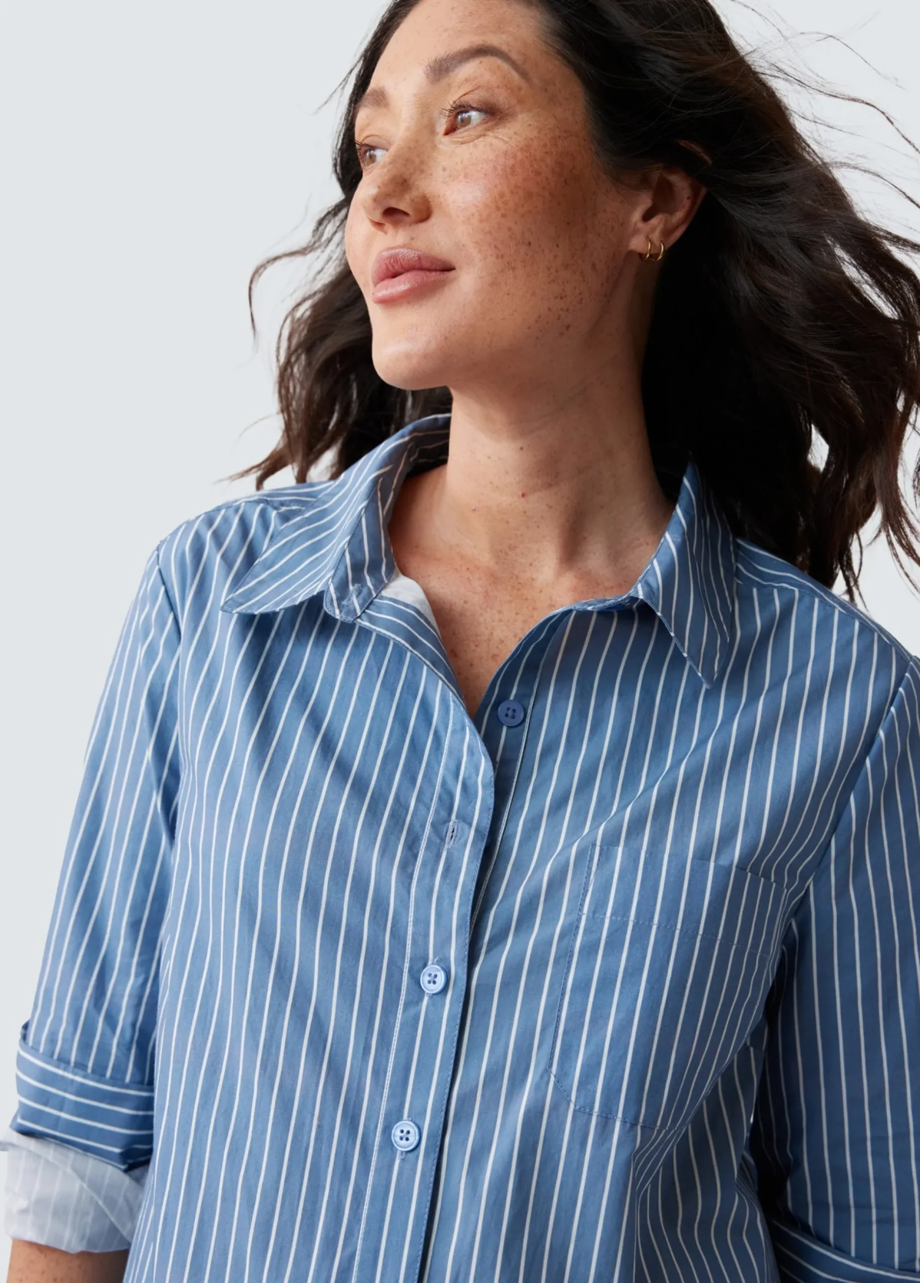 The Dad Maternity Poplin Shirt Dress