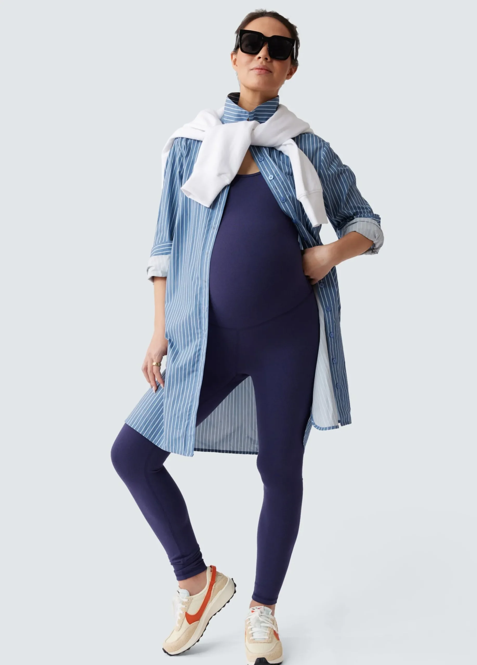 The Dad Maternity Poplin Shirt Dress