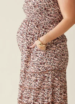 The Daydream Maternity Midi Cap Sleeve Dress