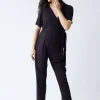 The EveryWear Short Sleeve Maternity + Nursing Jumpsuit