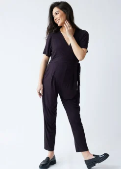 The EveryWear Short Sleeve Maternity + Nursing Jumpsuit