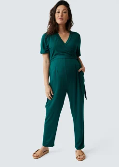 The EveryWear Short Sleeve Maternity + Nursing Jumpsuit