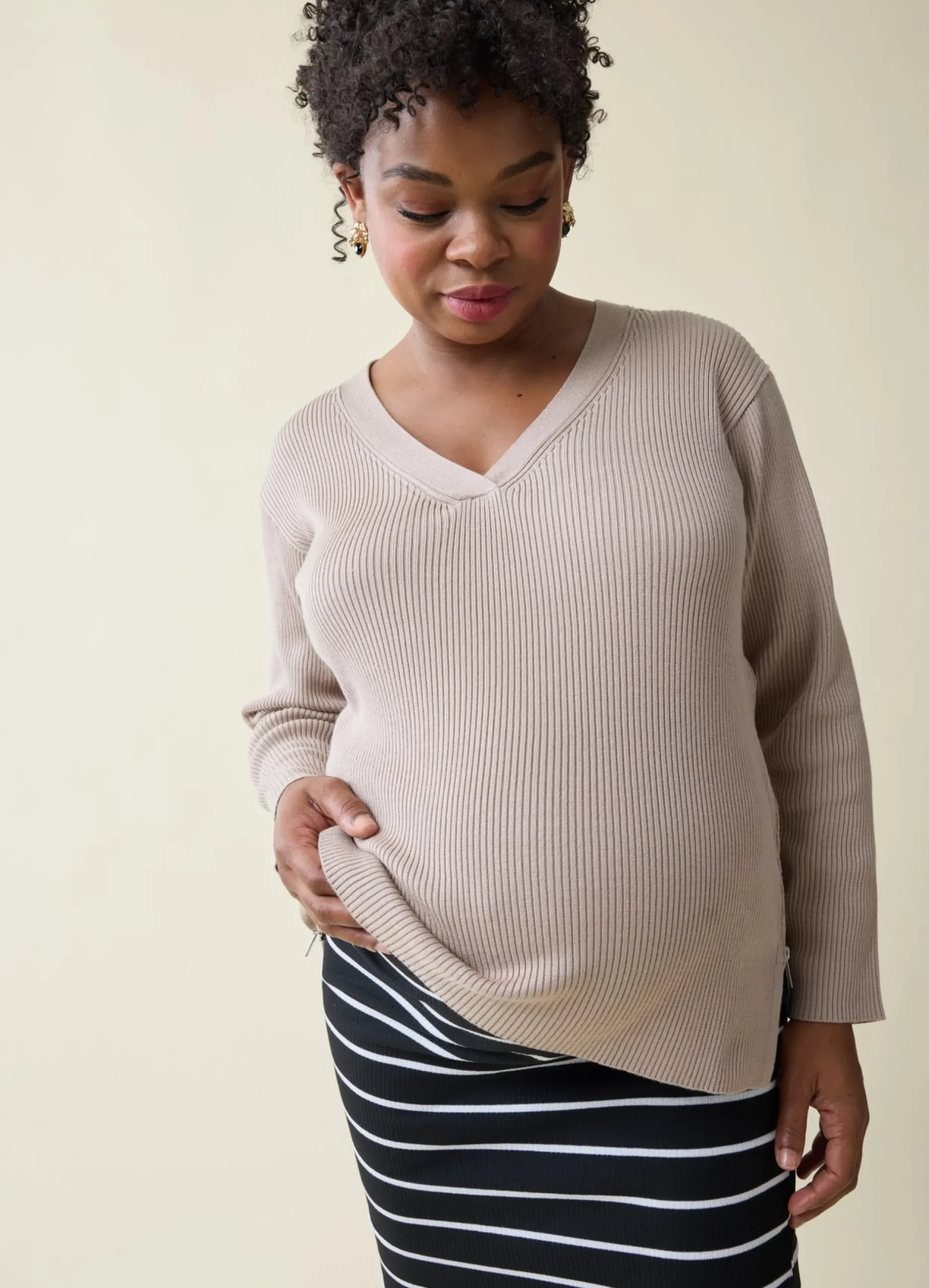 The EveryWear Side Zip Maternity + Nursing Sweater