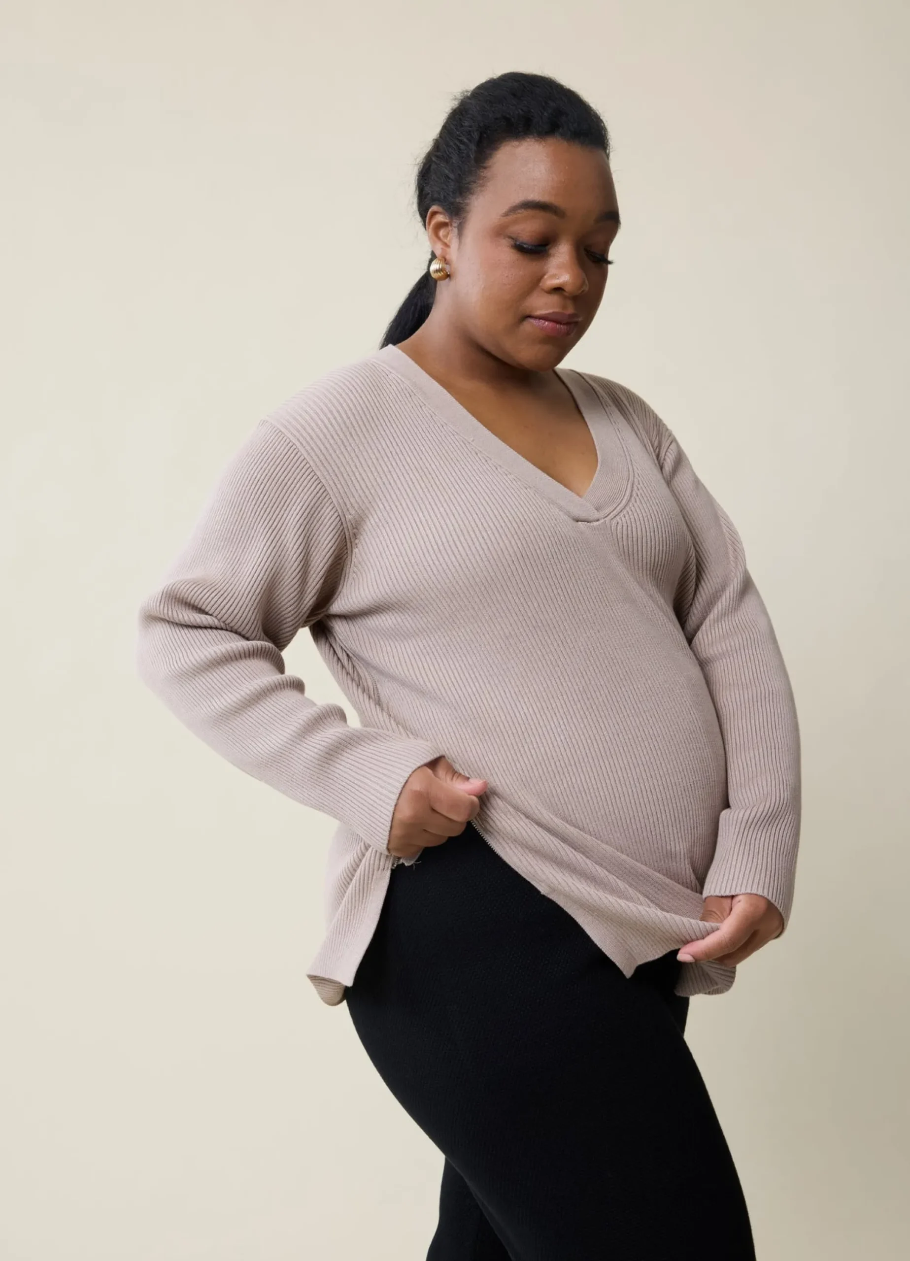 The EveryWear Side Zip Maternity + Nursing Sweater