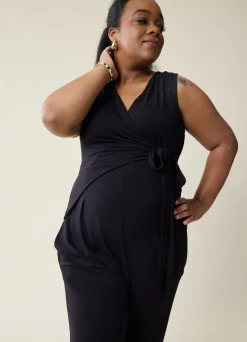 The EveryWear Sleeveless Maternity + Nursing Jumpsuit Black
