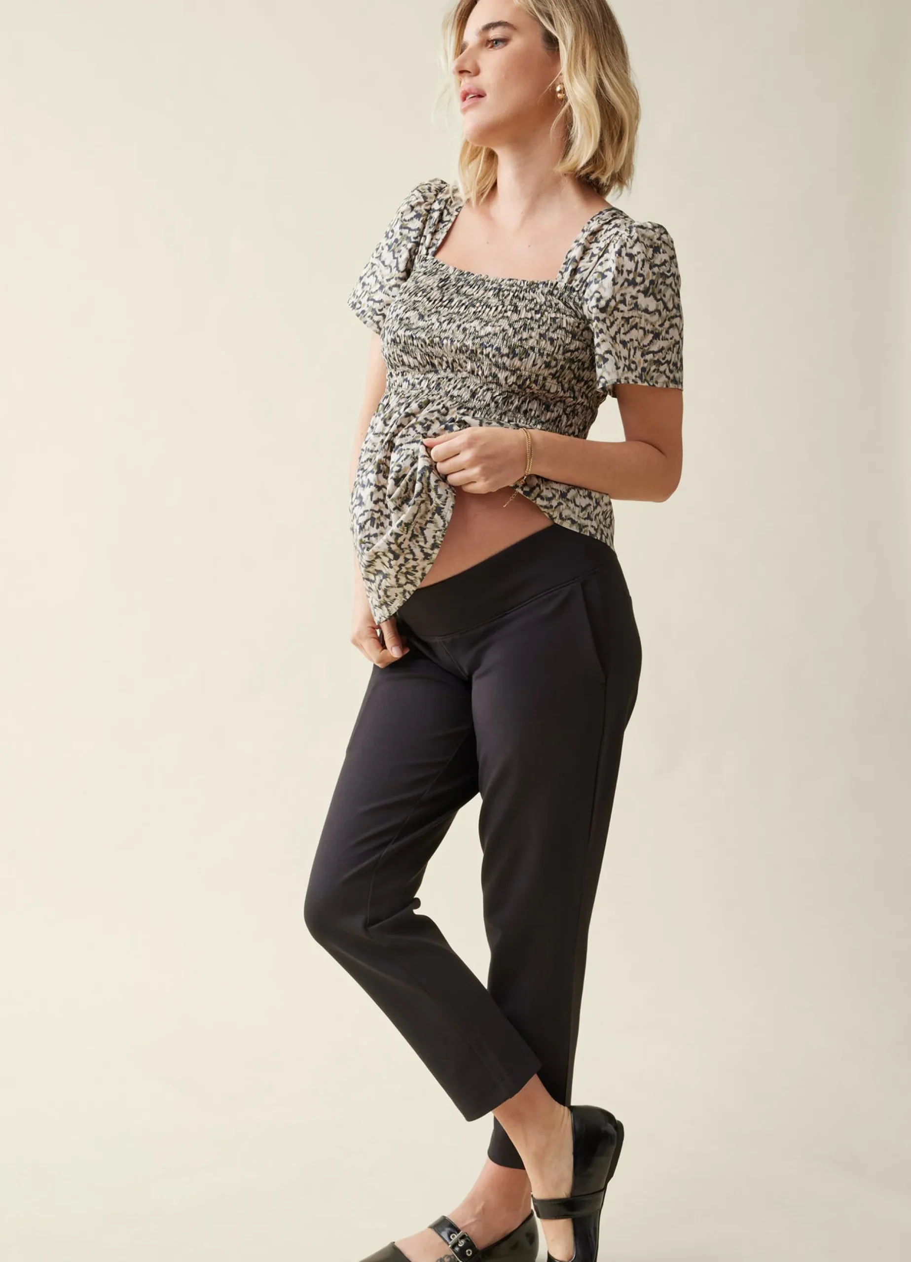 The Gwen Maternity Smocked Woven Top