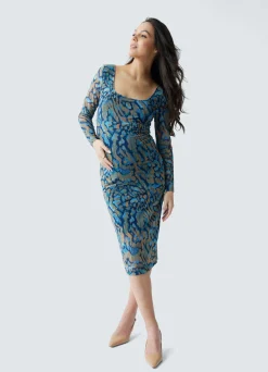 The Icon Mesh Maternity Midi Dress