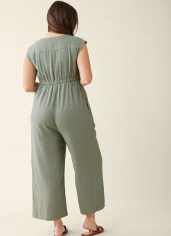 The Luxe Maternity Linen Jumpsuit