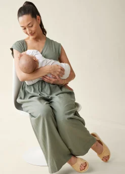 The Luxe Maternity Linen Jumpsuit