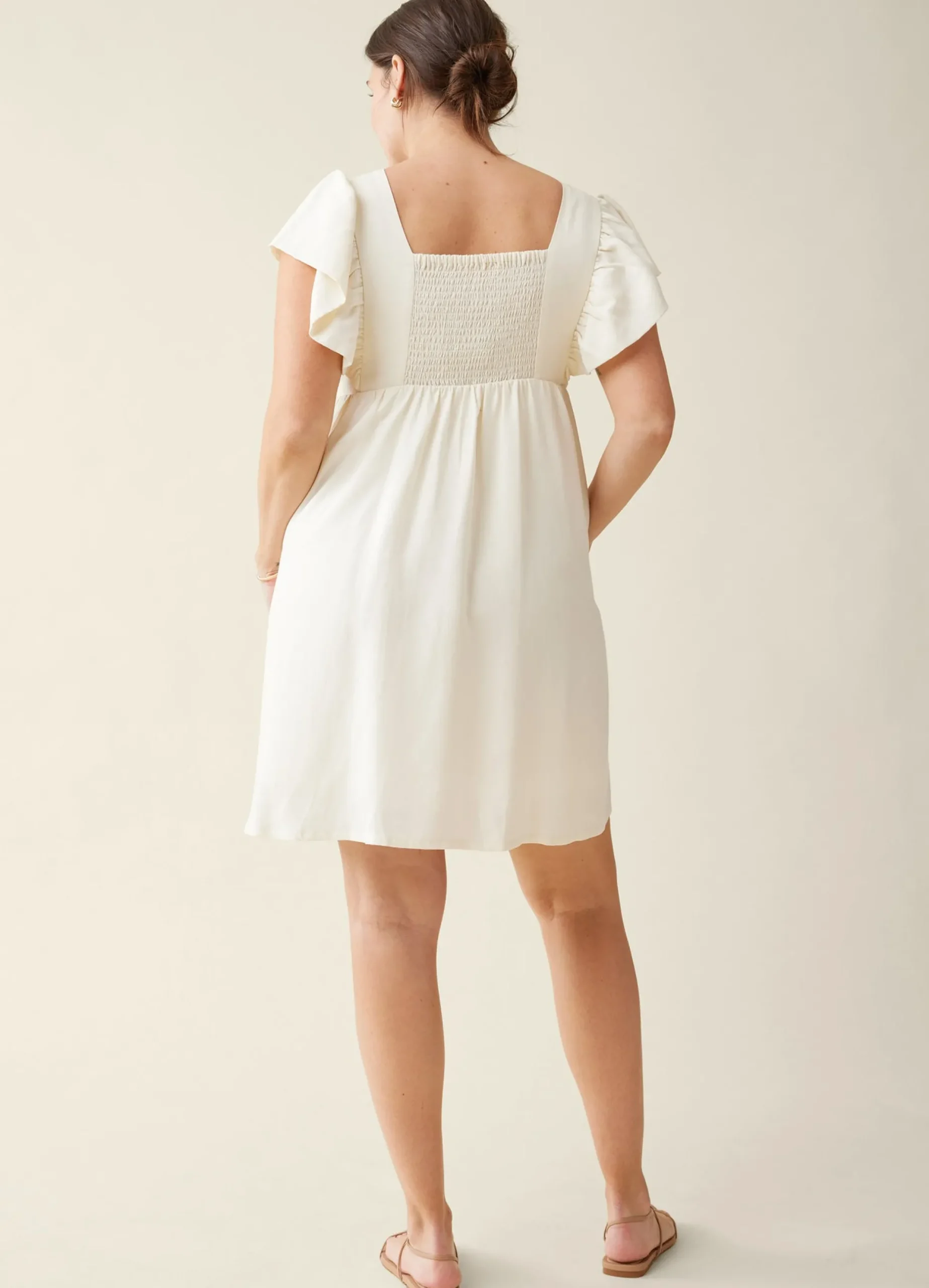The Madeline Flutter Sleeve Maternity Dress