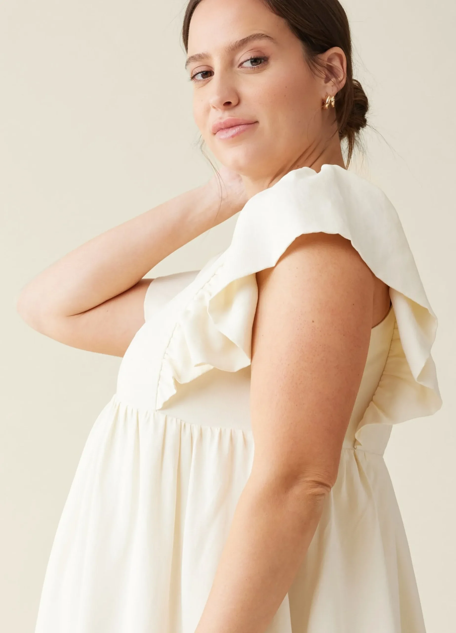 The Madeline Flutter Sleeve Maternity Dress
