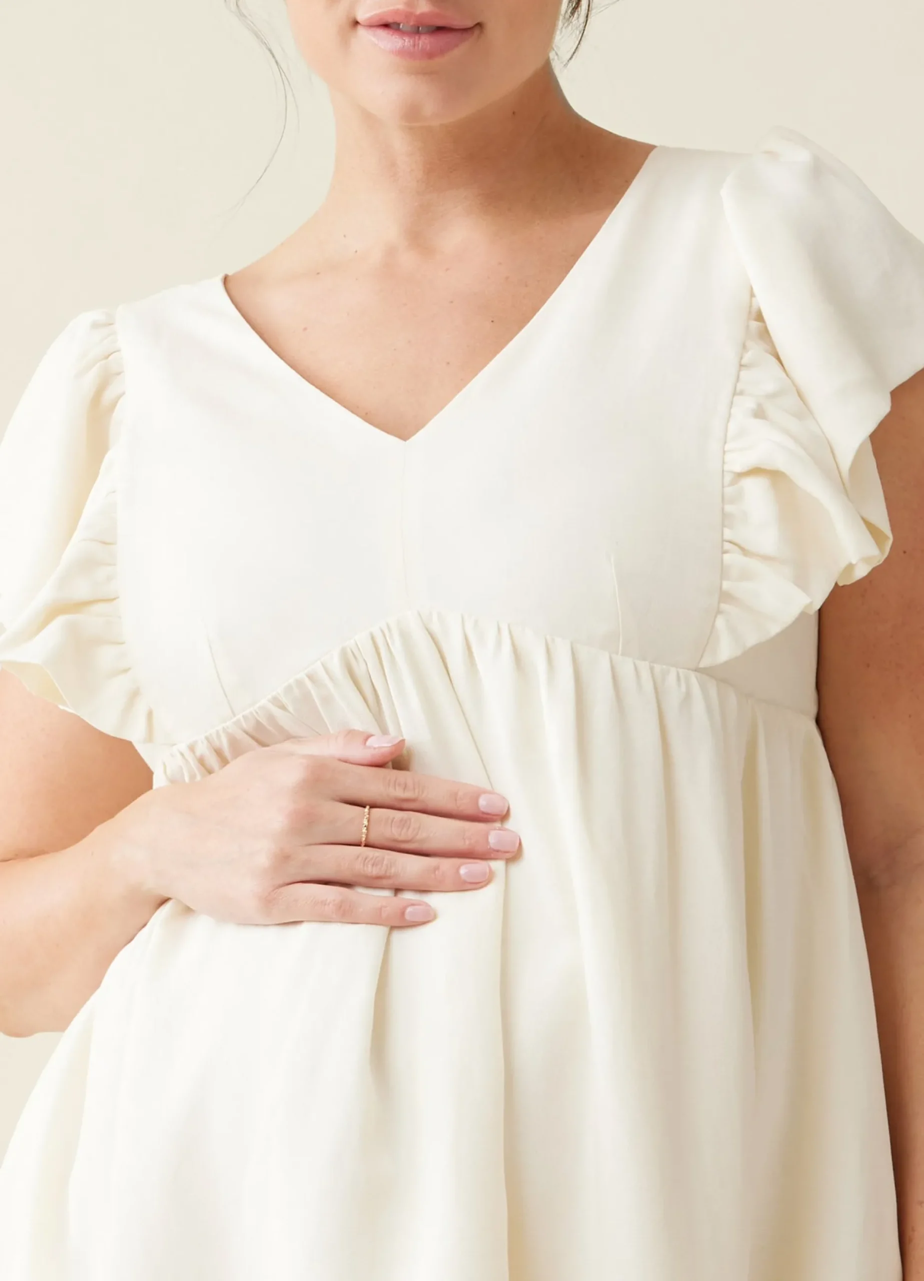 The Madeline Flutter Sleeve Maternity Dress