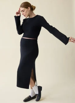 The Mix + Mingle Black Maternity Sweater Midi Skirt