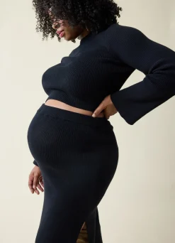 The Mix + Mingle Black Maternity Sweater Midi Skirt