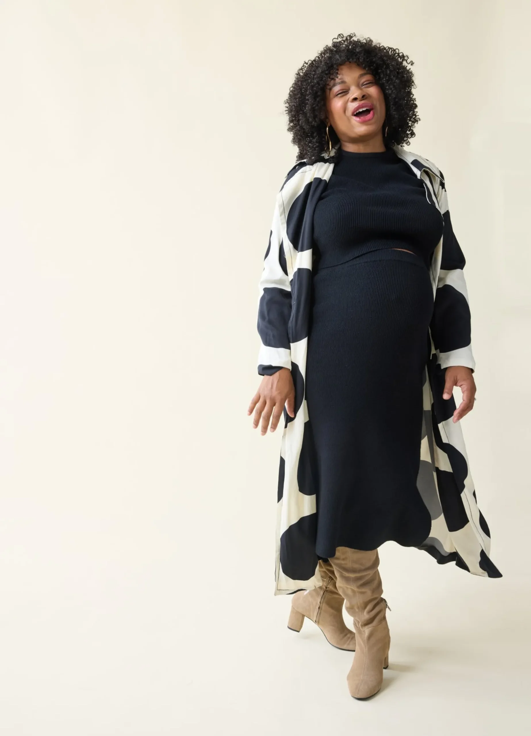 The Mix + Mingle Black Maternity Sweater Midi Skirt
