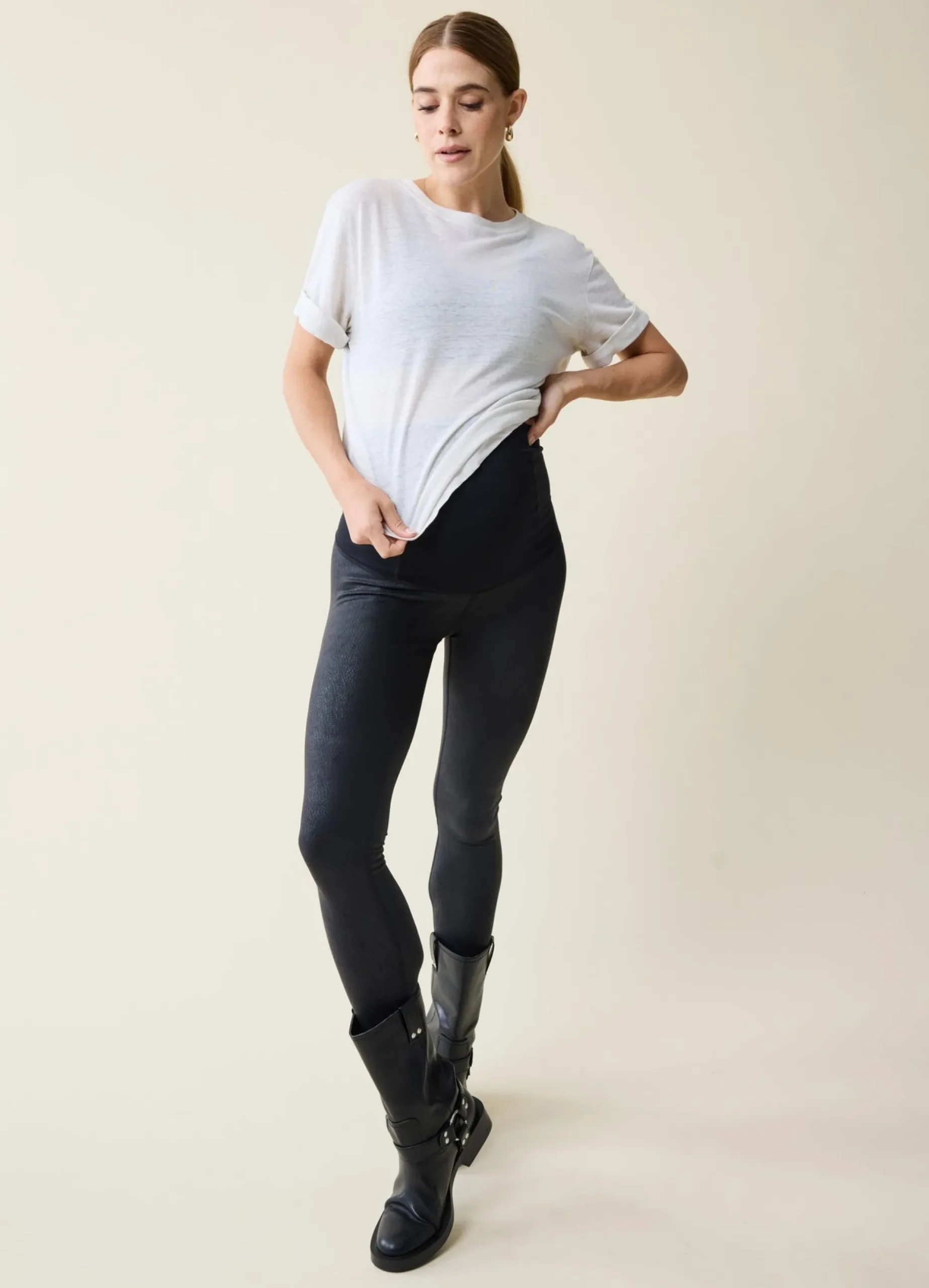 The Not-Leather Black Maternity Leggings