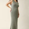 The Paris Maternity Ribbed Sweater Midi Dress