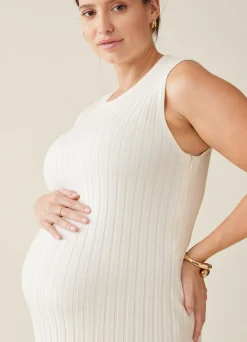The Paris Maternity Ribbed Sweater Midi Dress