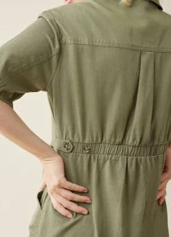 The Short Olive Maternity Utility Coverall