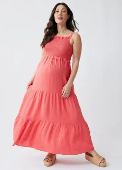 The Smocked Maternity Maxi Dress