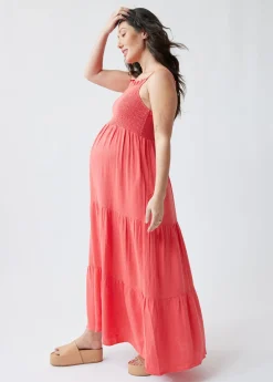 The Smocked Maternity Maxi Dress