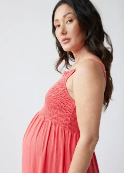 The Smocked Maternity Maxi Dress