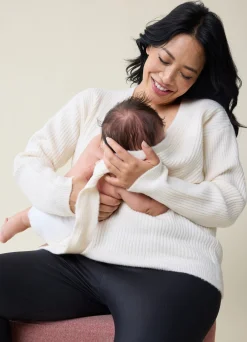 The Stay Connected Maternity + Nursing Sweater Cream