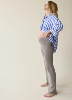 The Stay Cozy Maternity + Postpartum Sweater Pant Taupe