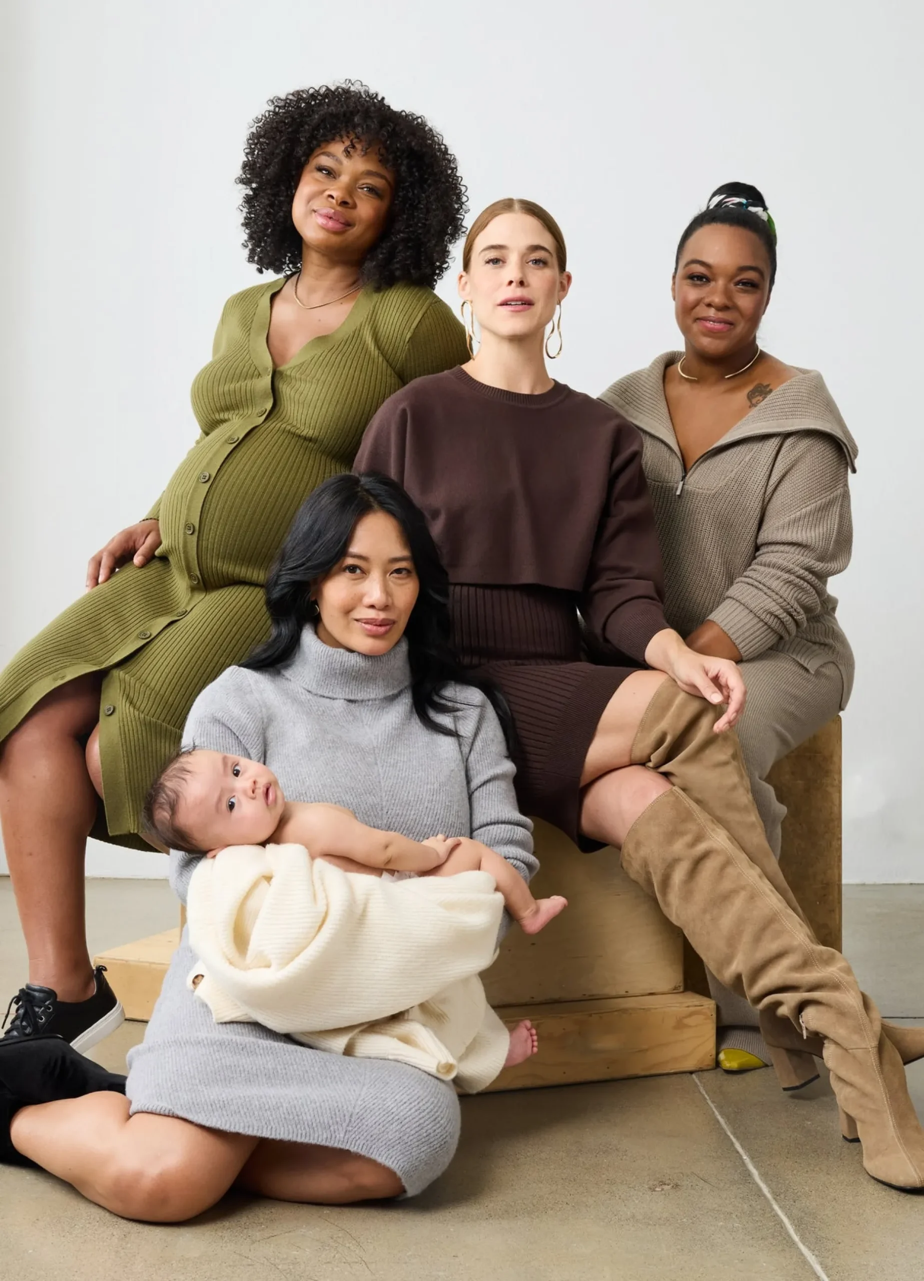 The Stay Cozy Maternity + Postpartum Sweater Pant Taupe