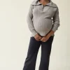 The Stay Cozy Quarter Zip Maternity Sweater