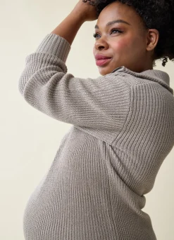 The Stay Cozy Quarter Zip Maternity Sweater