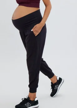 The Ultimate Fold Down Maternity Black Jogger