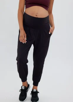 The Ultimate Fold Down Maternity Black Jogger