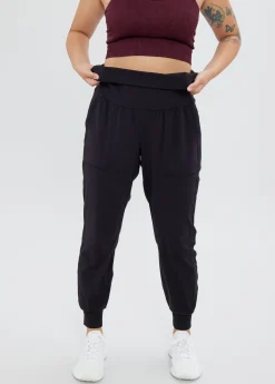 The Ultimate Fold Down Maternity Black Jogger