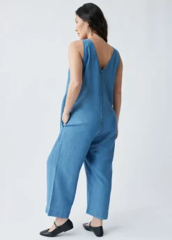 The Zip & Relax Maternity + Nursing Chambray Jumpsuit