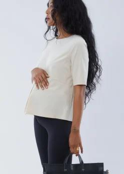 Zipper Back Maternity Top