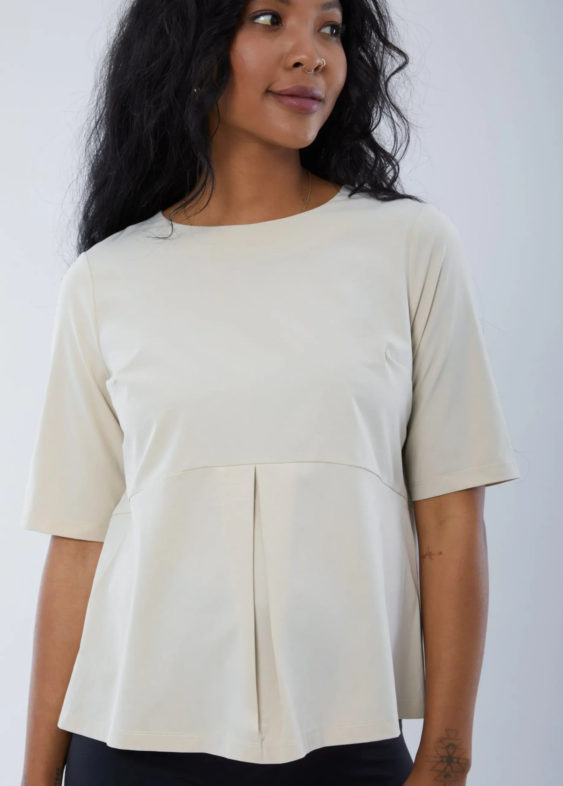 Zipper Back Maternity Top