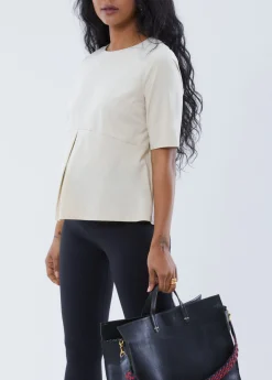 Zipper Back Maternity Top