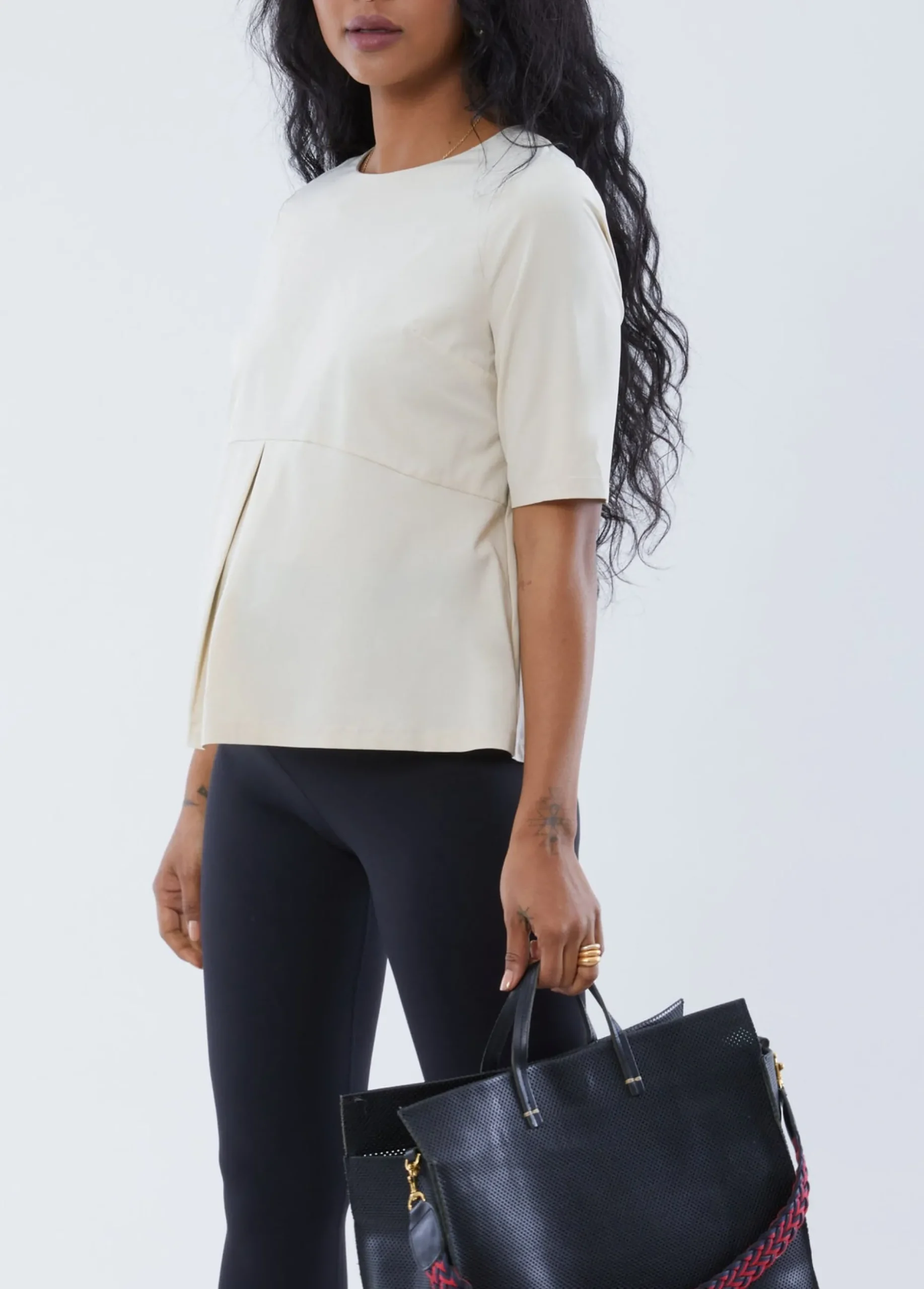 Zipper Back Maternity Top
